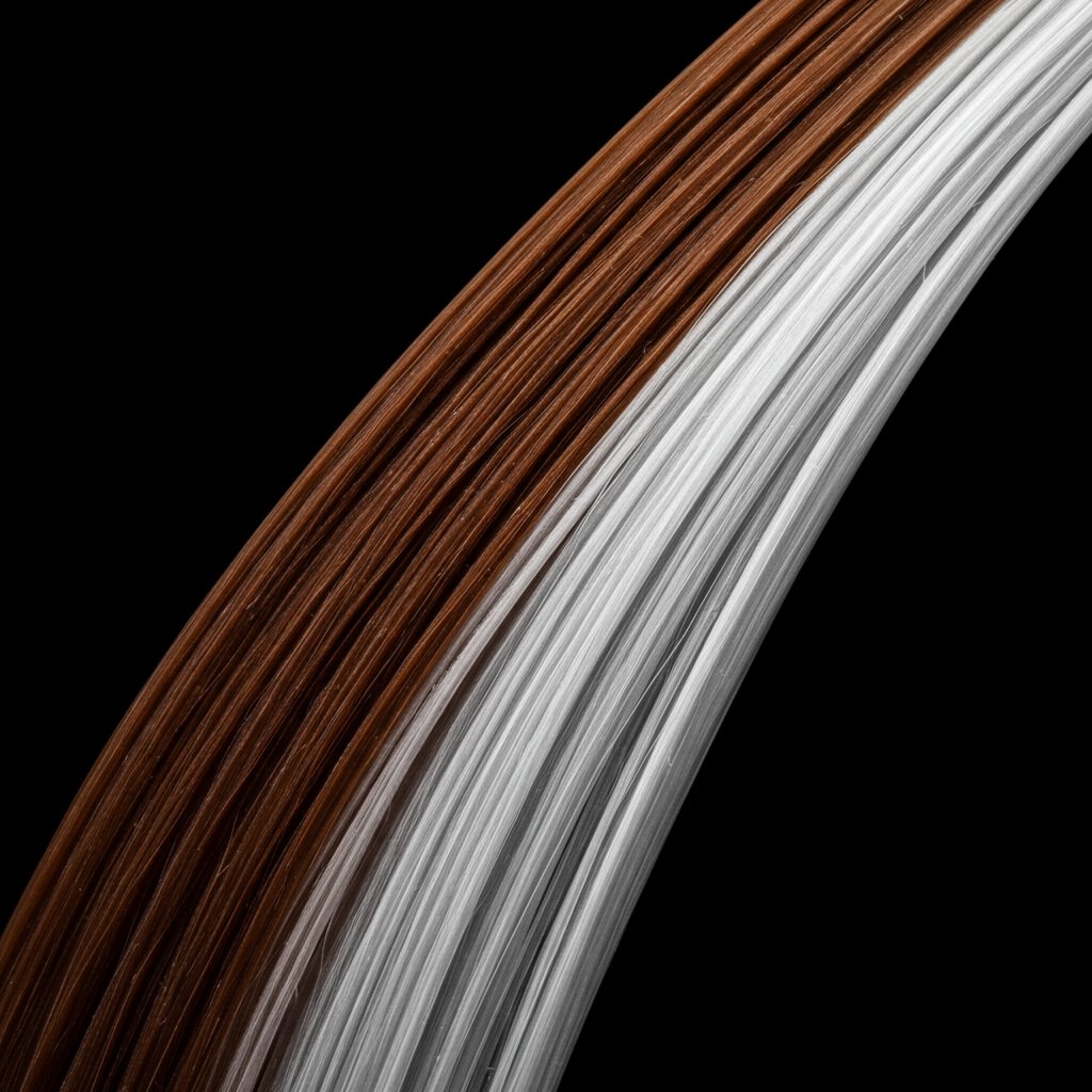 Macro Shot Of Graying Hair Strand