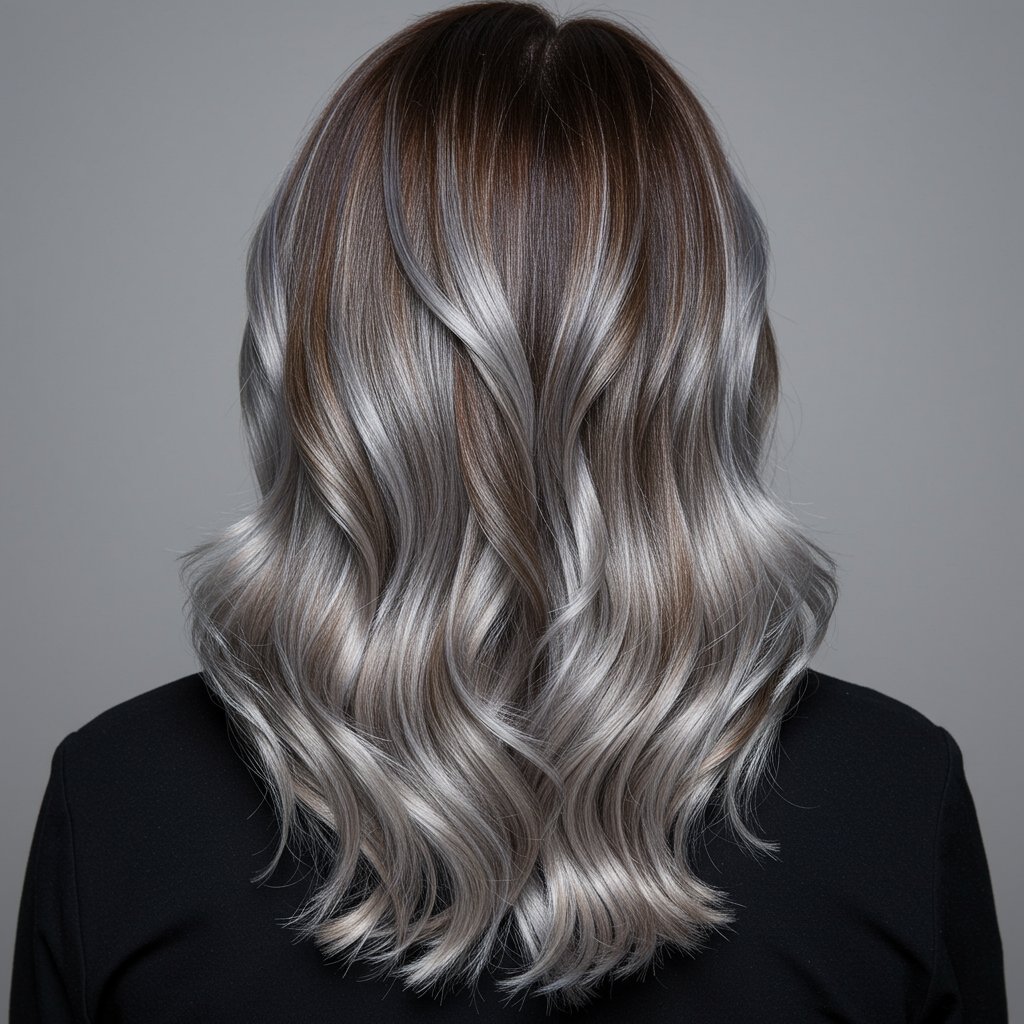 Woman With Blended Gray Highlights
