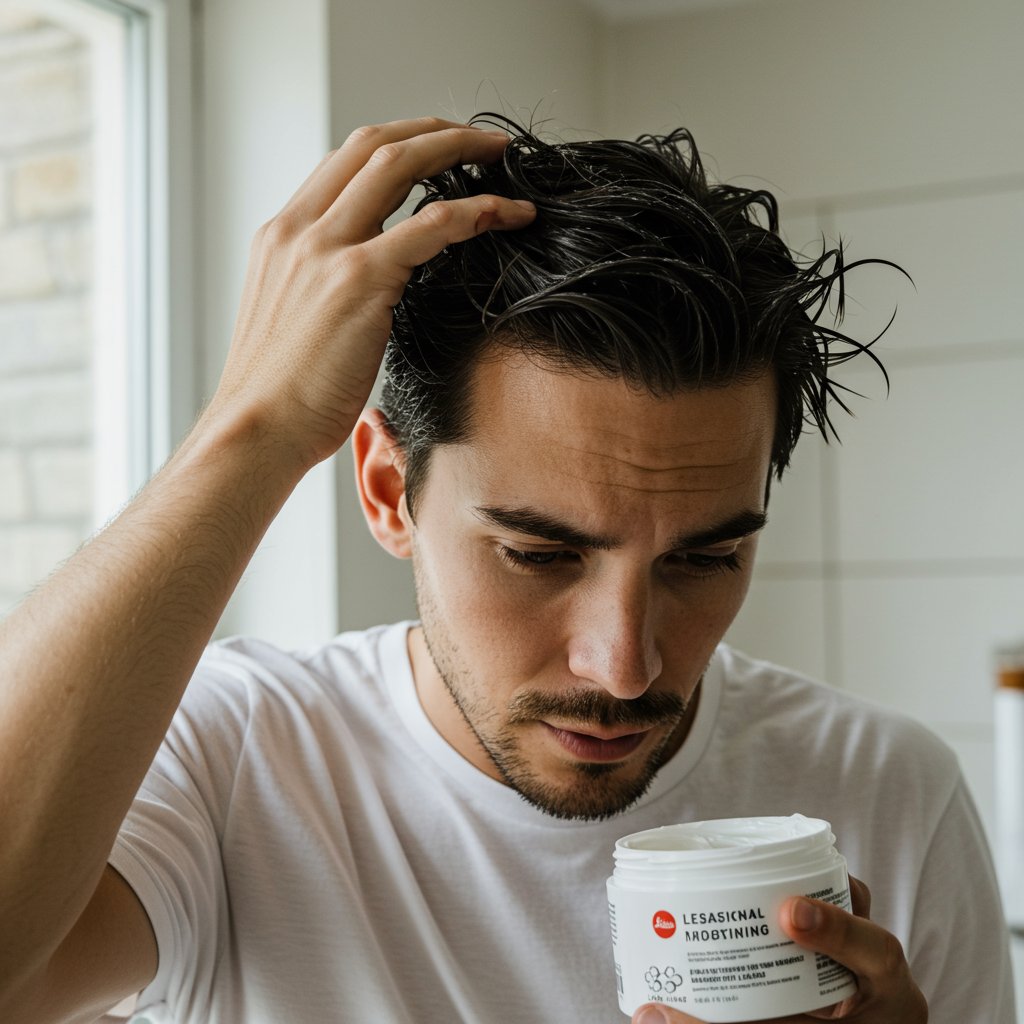 Man Applying Hair Mask