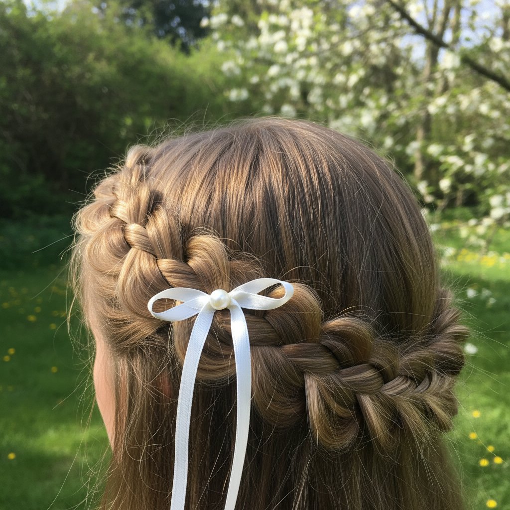 Braided Crown with Small Bow
