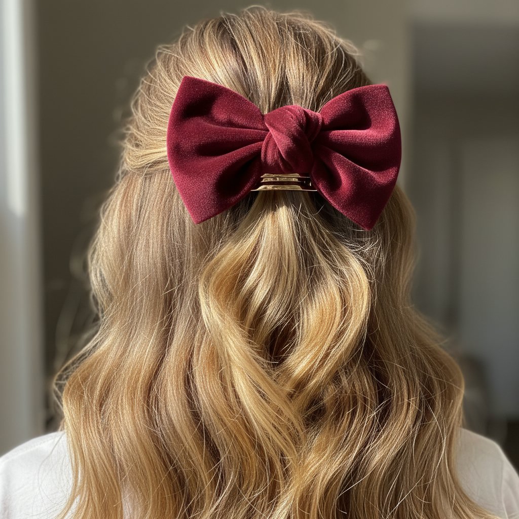 Velvet Bow Barrette