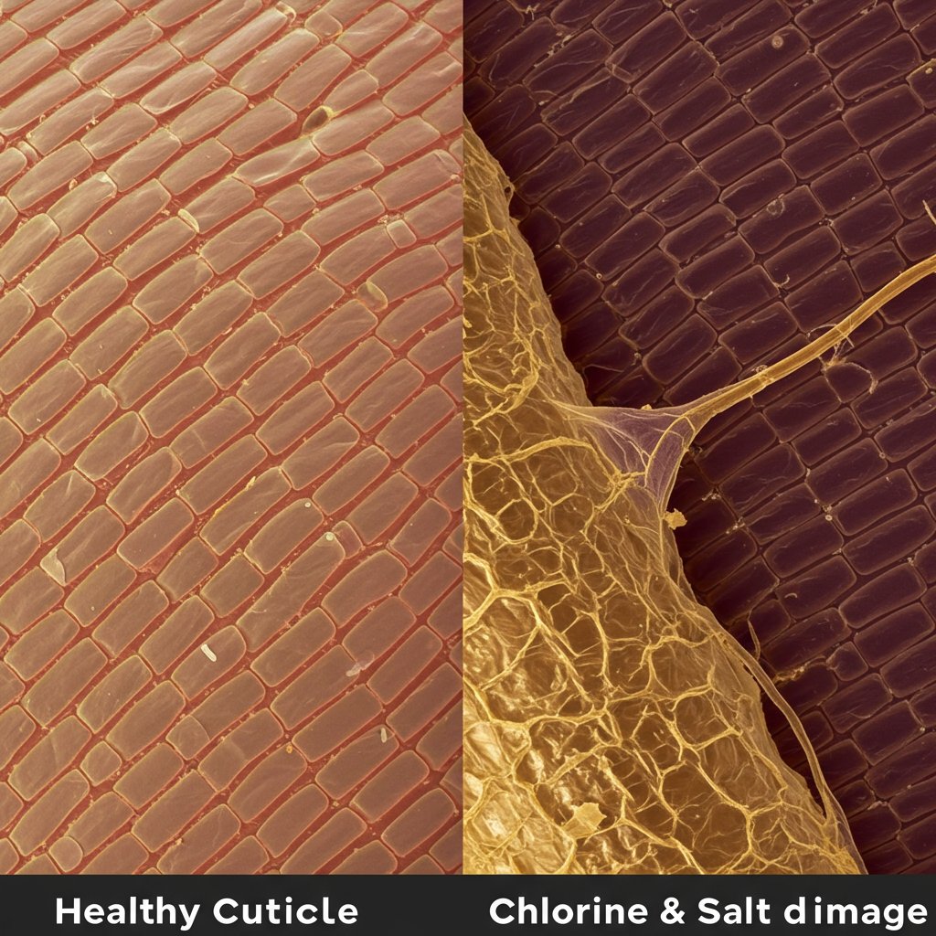 Microscopic View Hair Damage Comparison