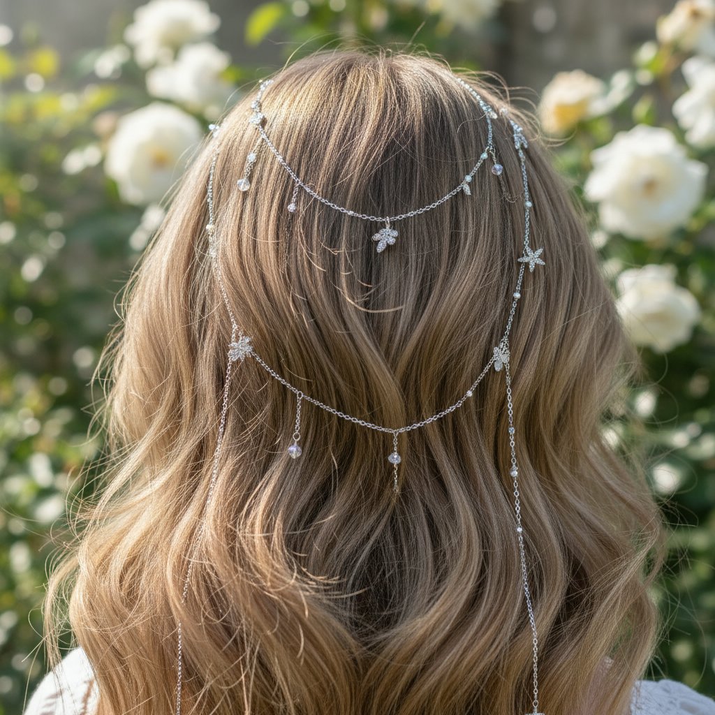 Subtle Chain Accents in Loose Waves