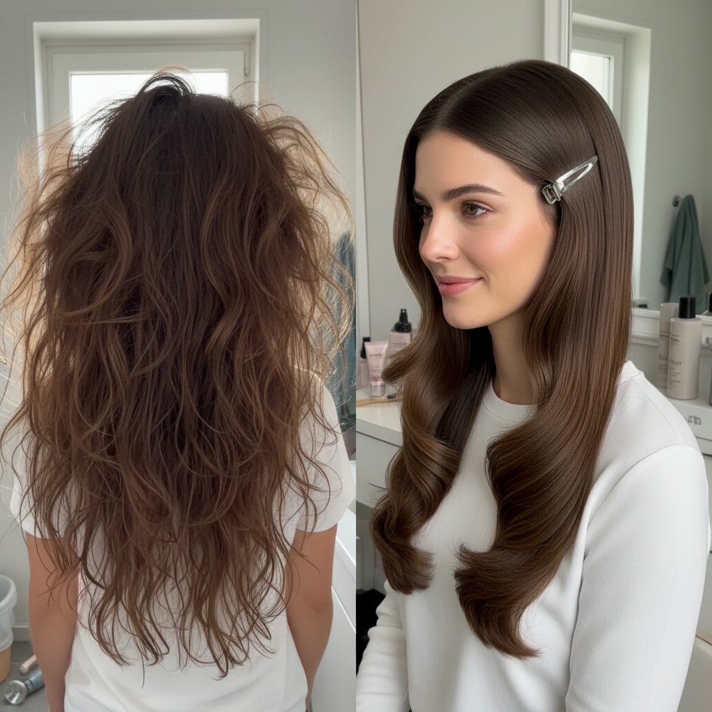 Styling Long Hair with Large Clips
