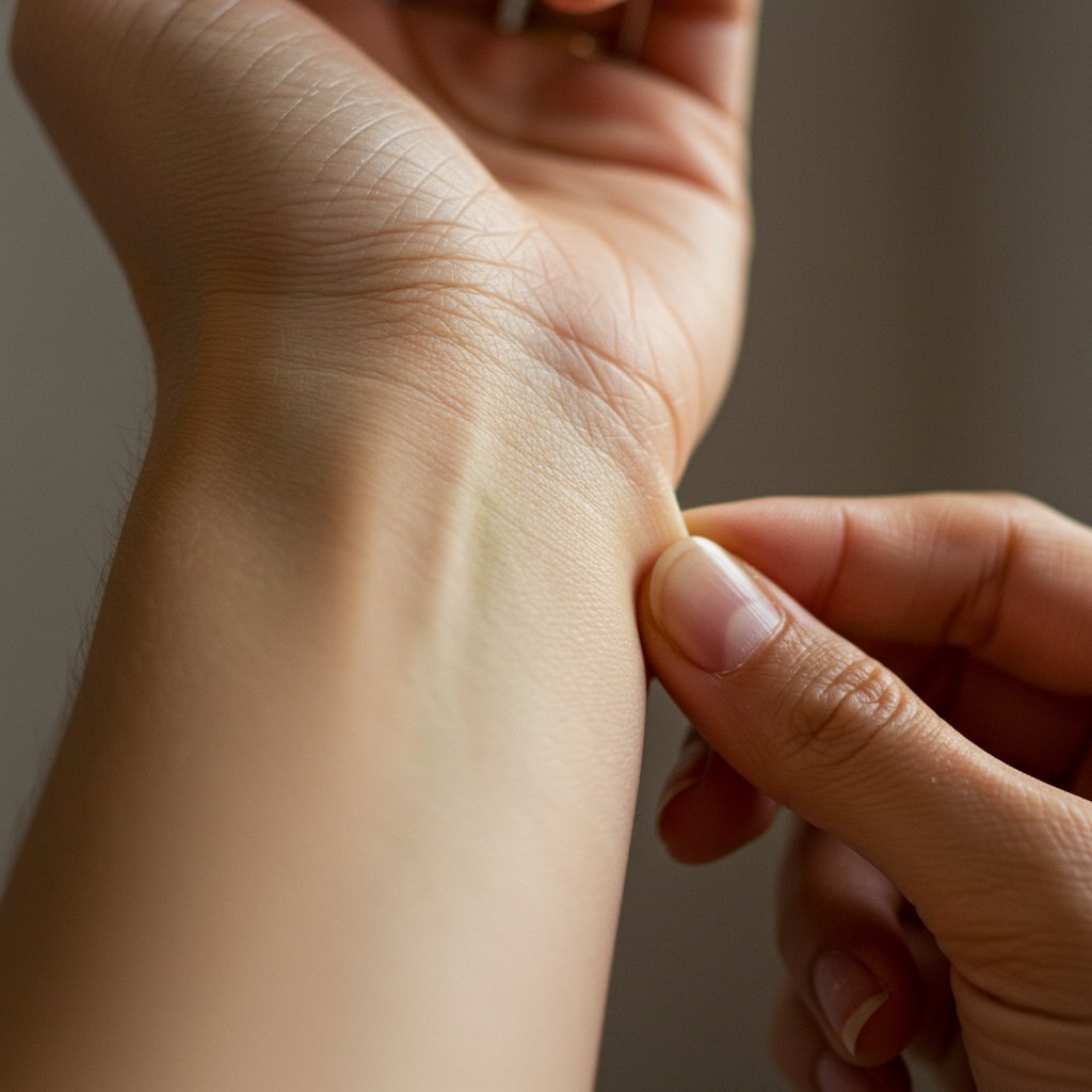 Woman-Checking-Vein-Undertone