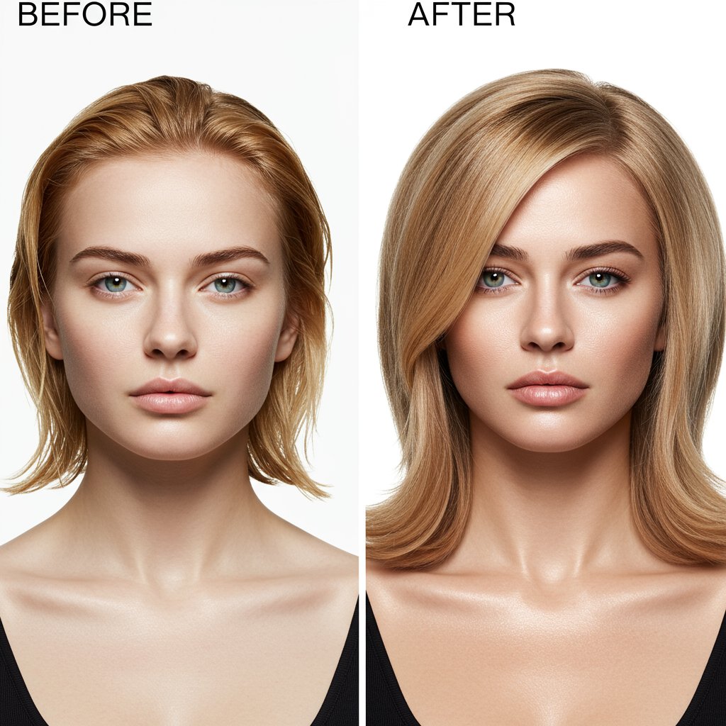 Before After Hair Color Transformation