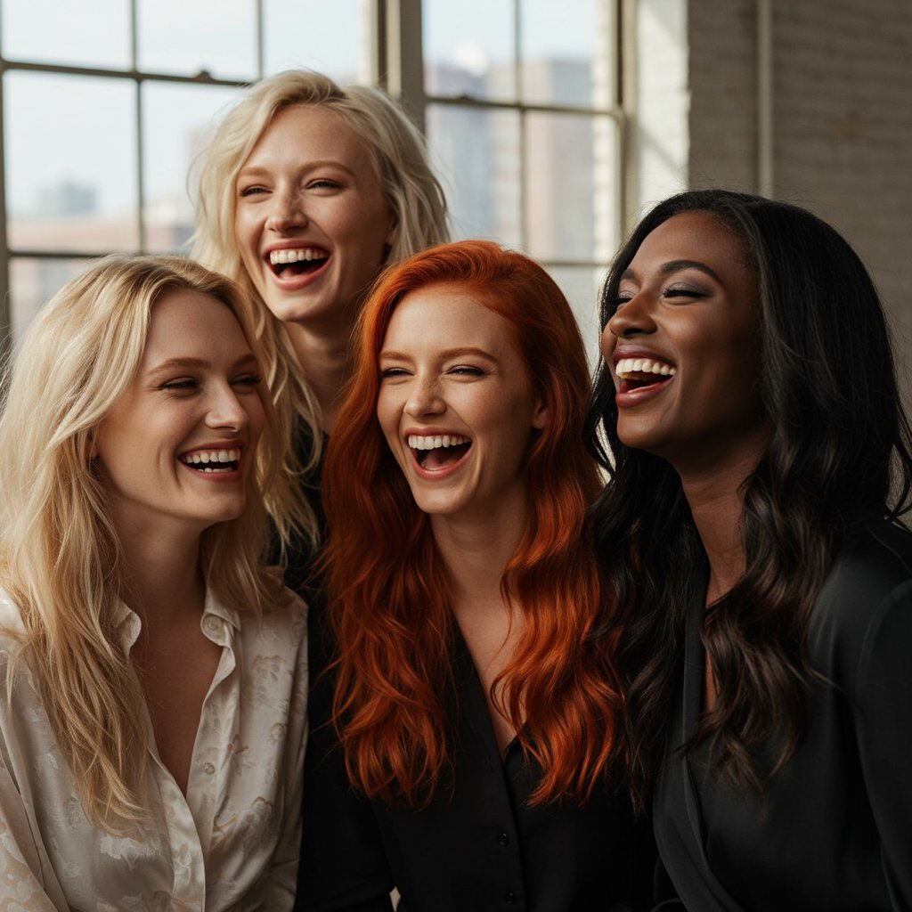 Diverse Women Vibrant Hair