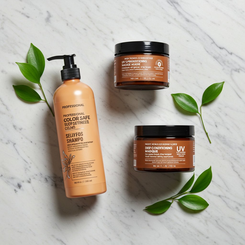 Color Safe Haircare Products Flatlay