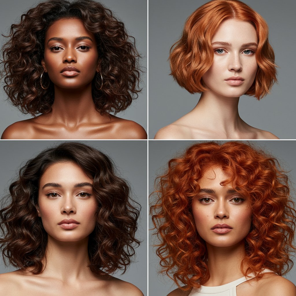 Diverse Hair Color Trends Collage