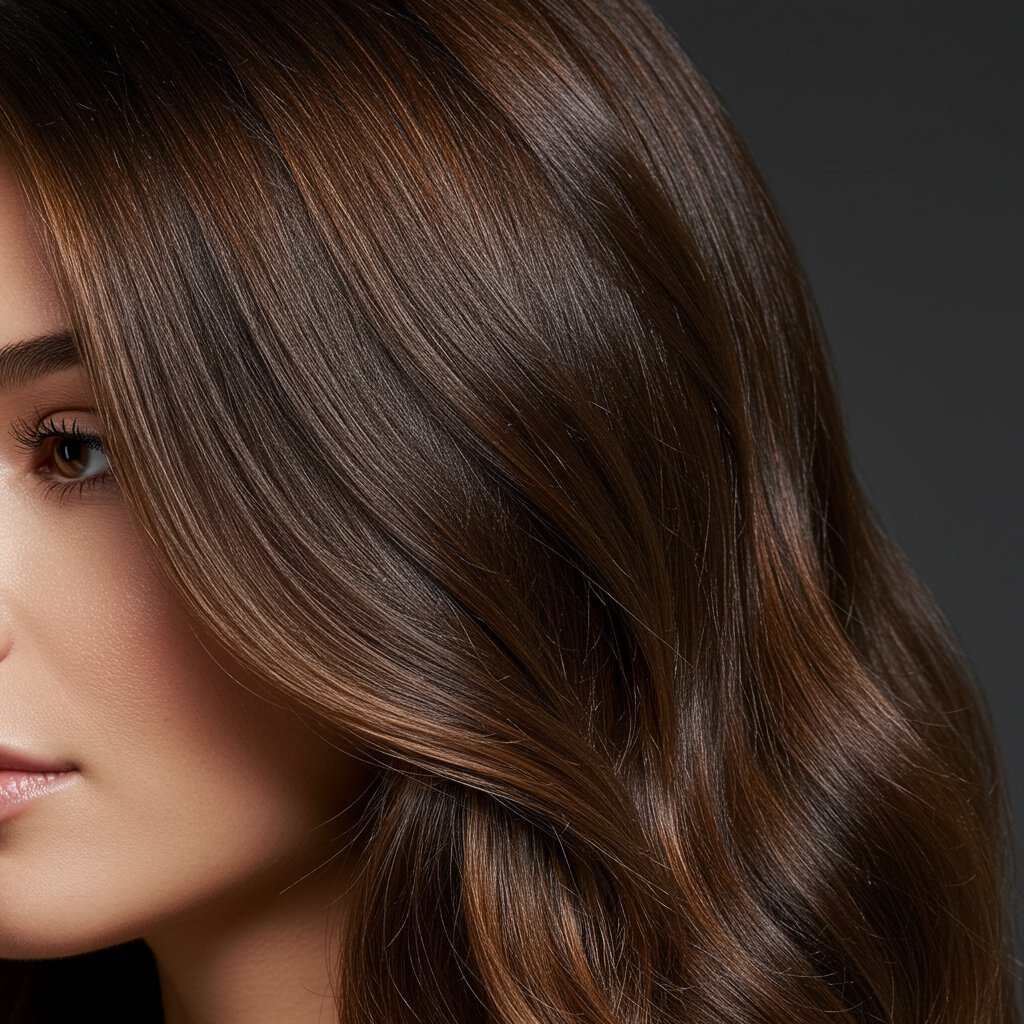 Expensive Brunette Hair Closeup