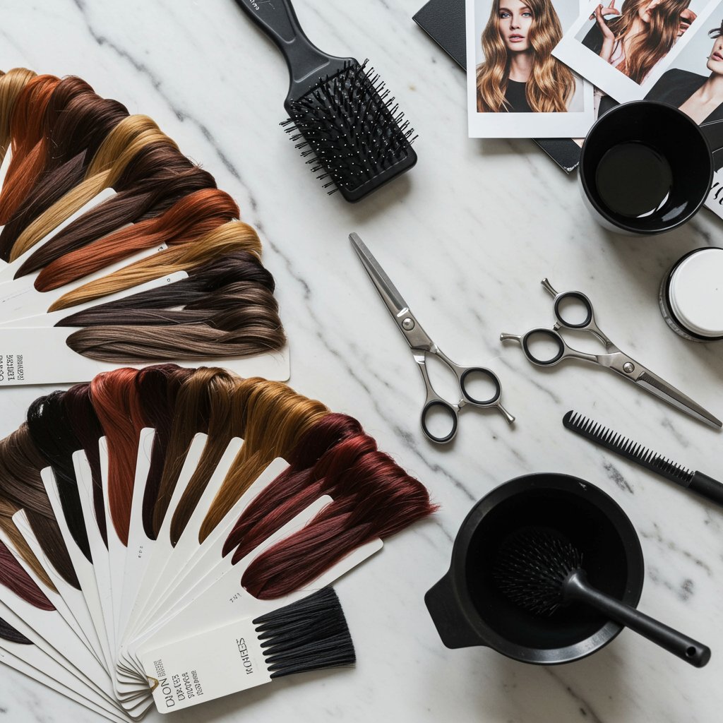 Hair Color Lookbook Inspiration Flatlay