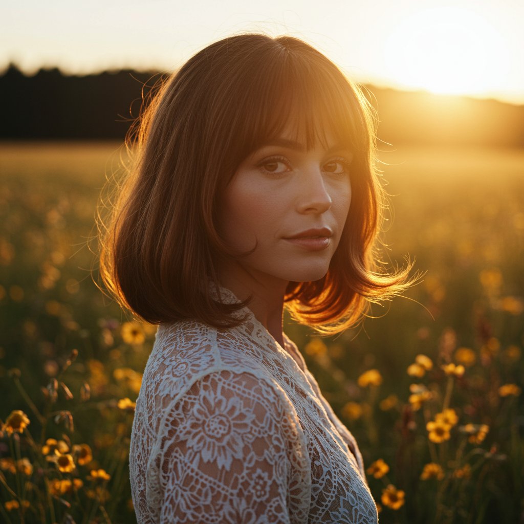 Woman With 70S Golden Shag Haircut