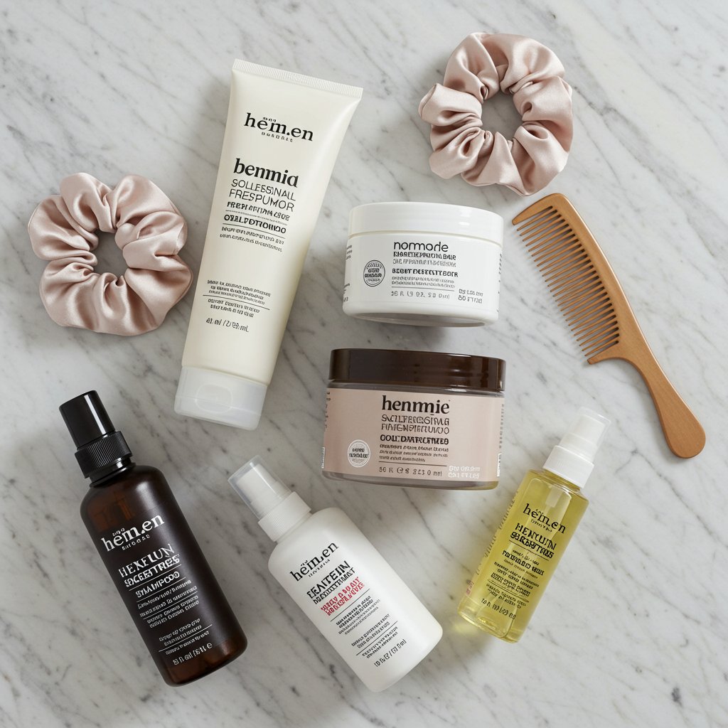 Flat Lay Hair Care Products