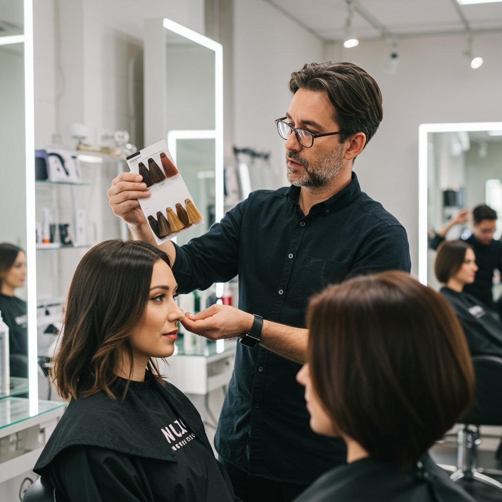 Stylist Color Consultation Diverse Clients