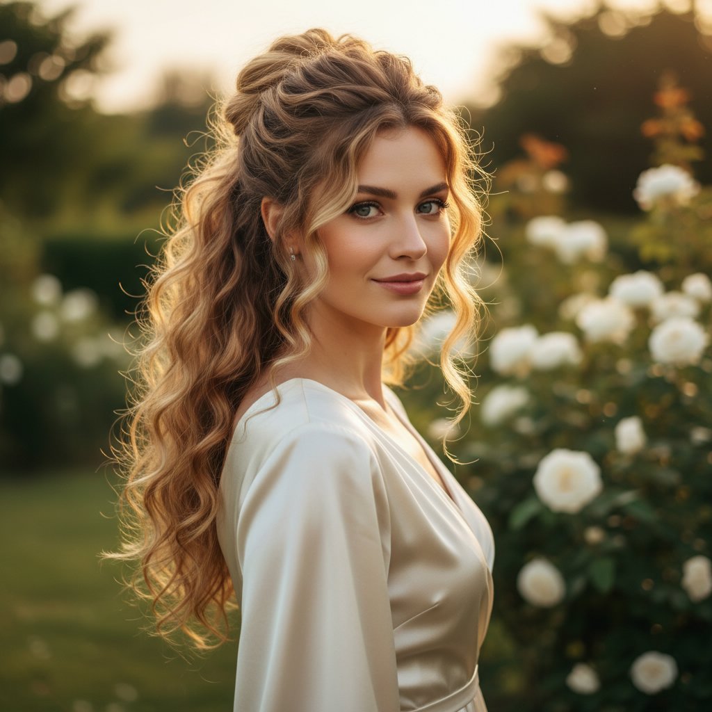 Half-Up, Half-Down Crimped Style