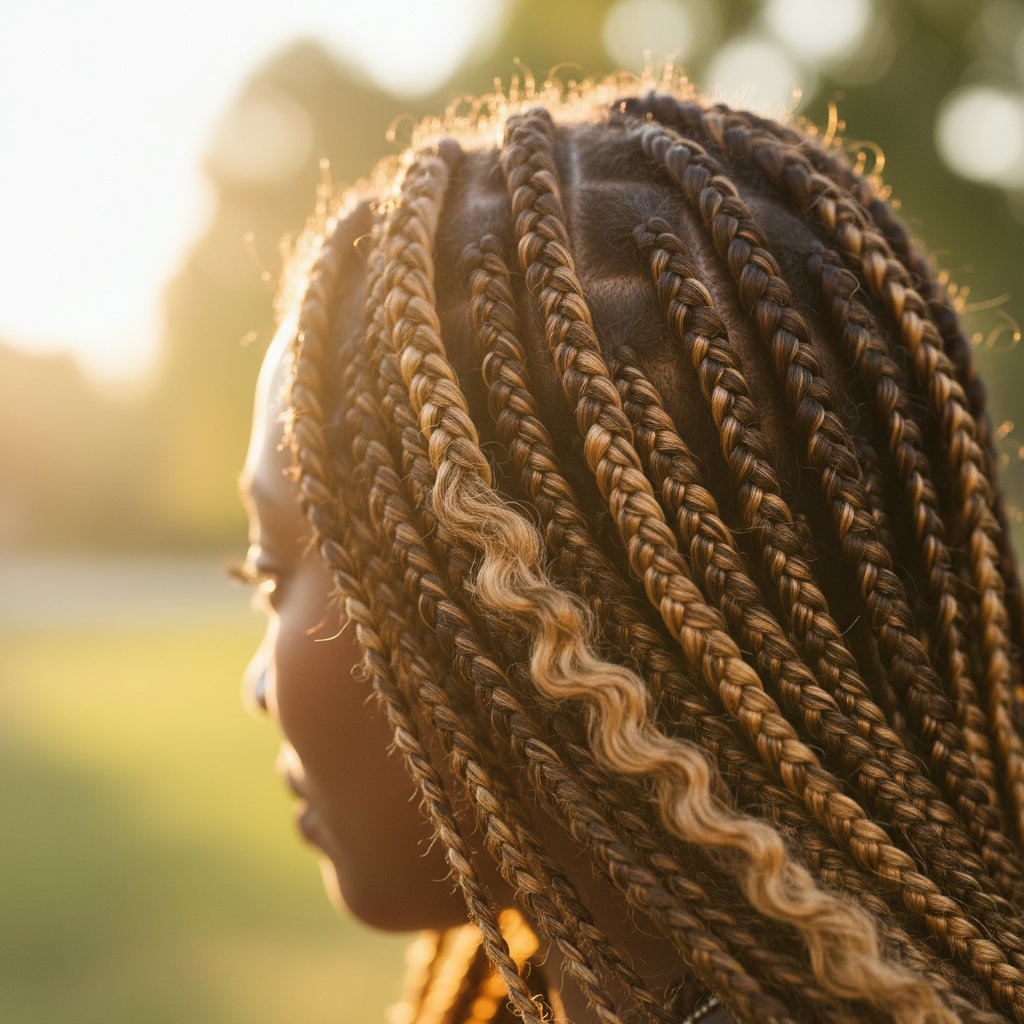 Braids with Crimped Highlights