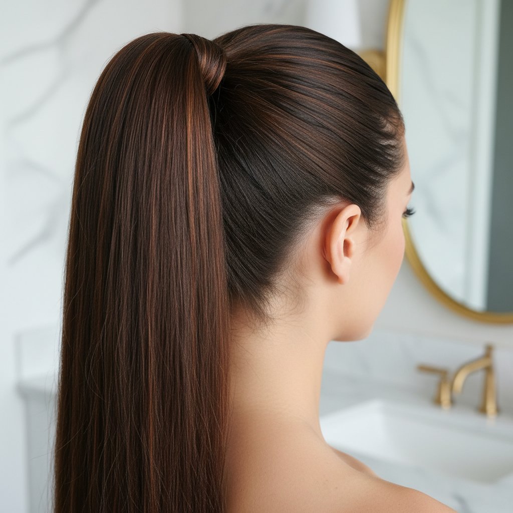 Sleek Ponytail with Wrap-Around Extensions