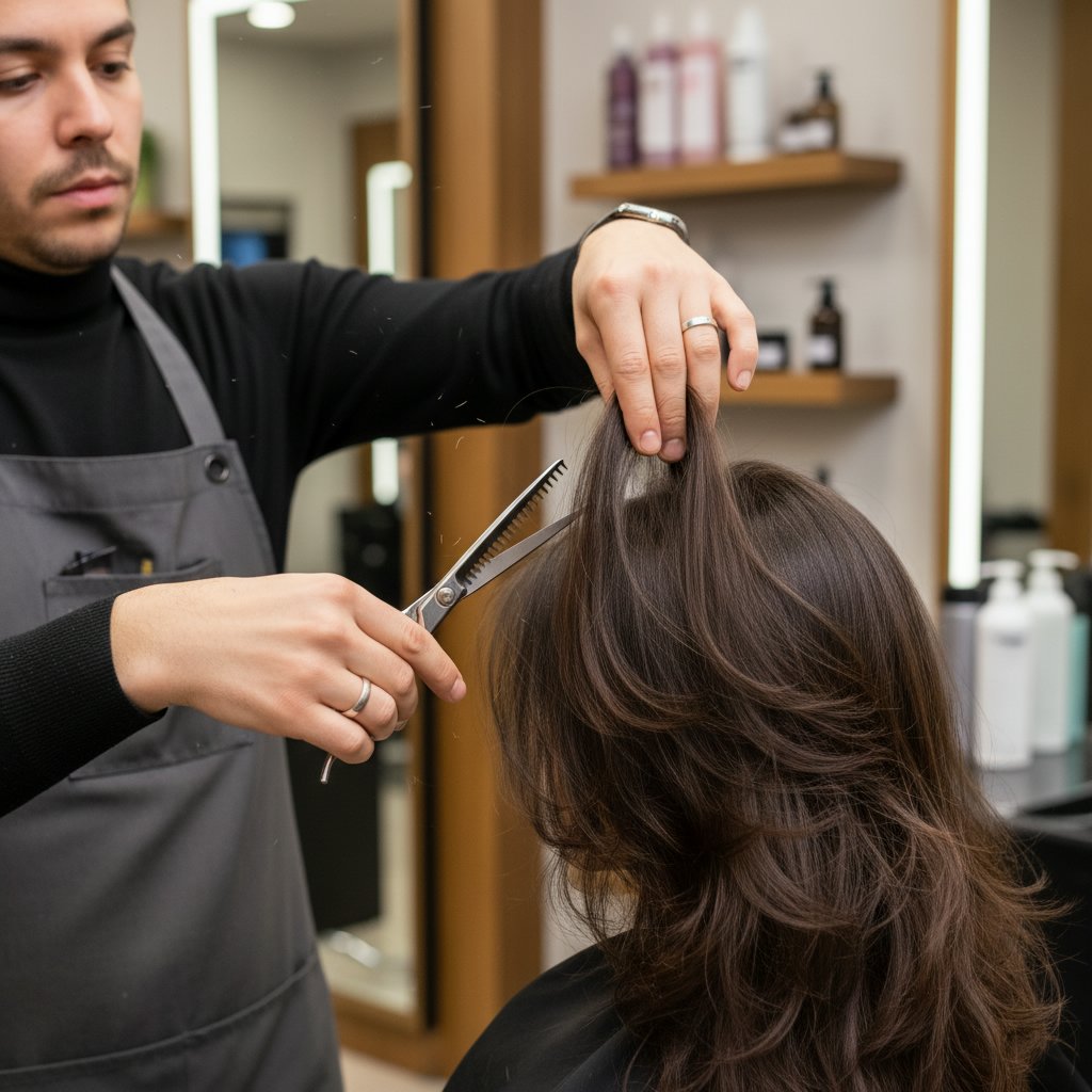 Voluminous Layers in Thick Hair