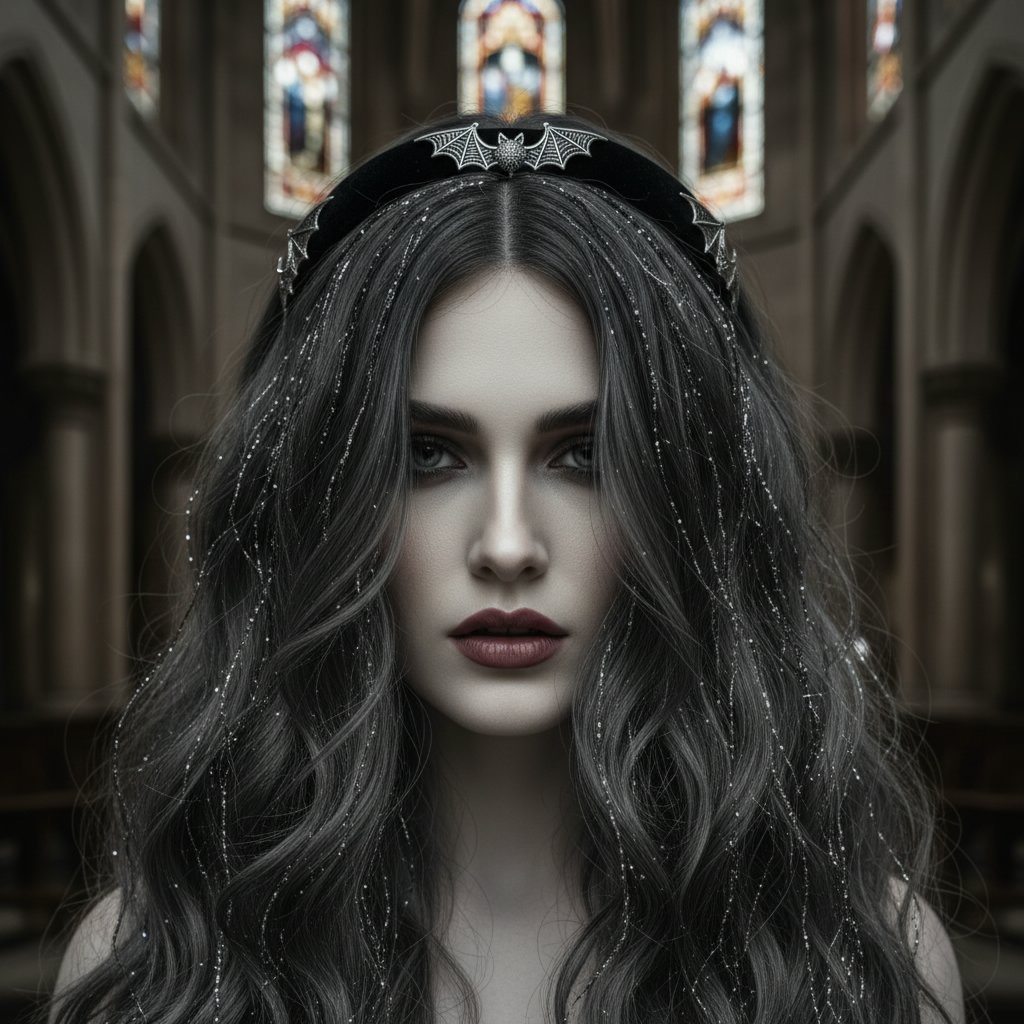 Gothic Glam with Black Tinsel