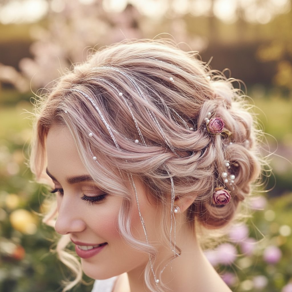 Romantic Updo with Sparkles