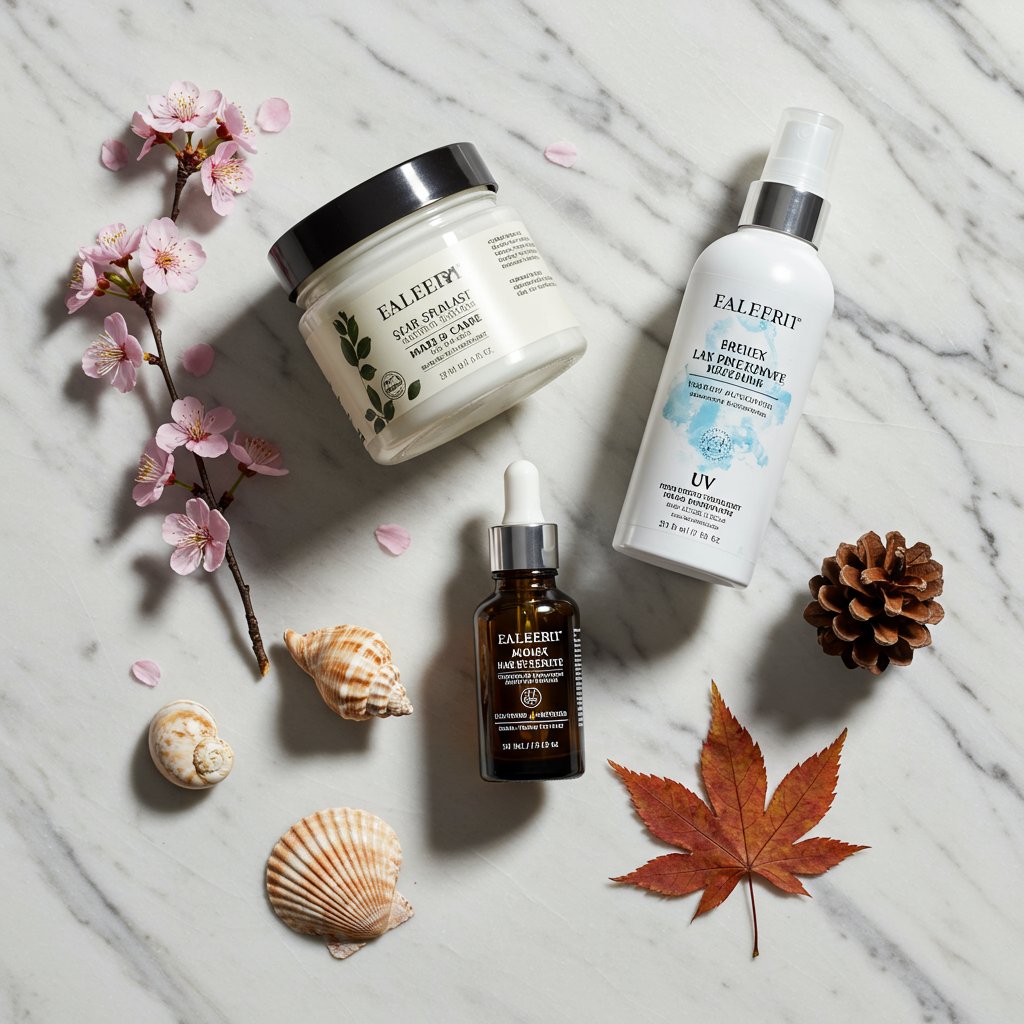 Seasonal Hair Care Products Flatlay