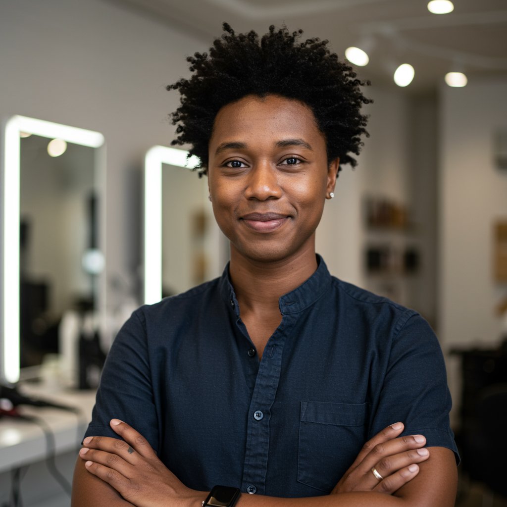 Friendly Hairstylist Portrait