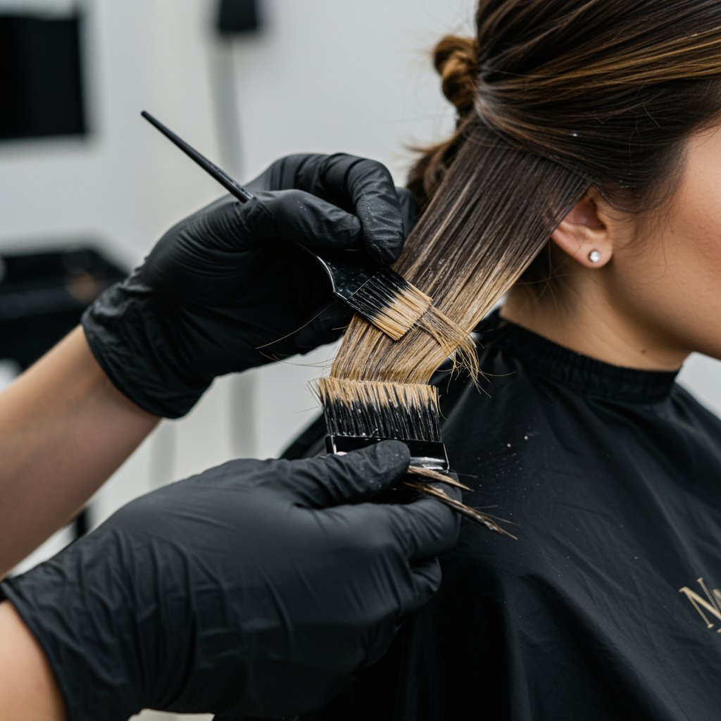 Stylist Painting Balayage Highlights