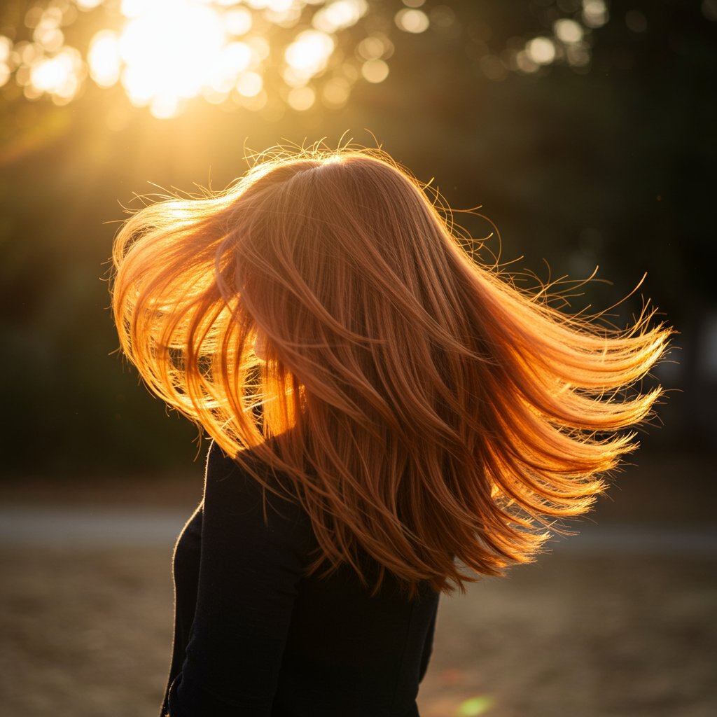Woman With Long Layered Thick Hair
