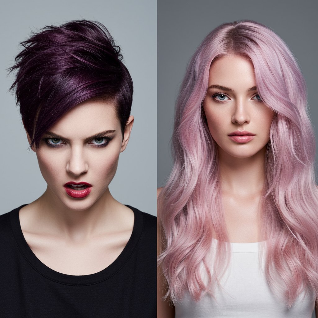Contrasting Hair Personalities