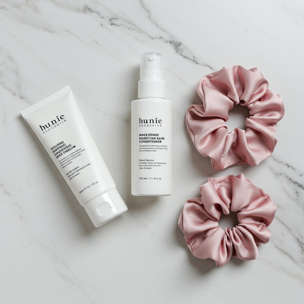 Flat Lay Of Hair Smoothing Products