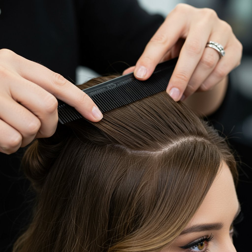 Stylist-Creating-Volume-For-Half-Updo