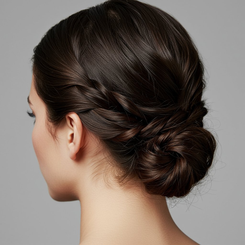 Close-Up-Of-Simple-Twisted-Crown-Hairstyle