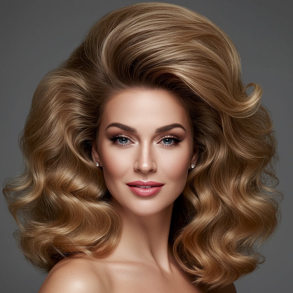 Voluminous Curled Half Up Hairstyle
