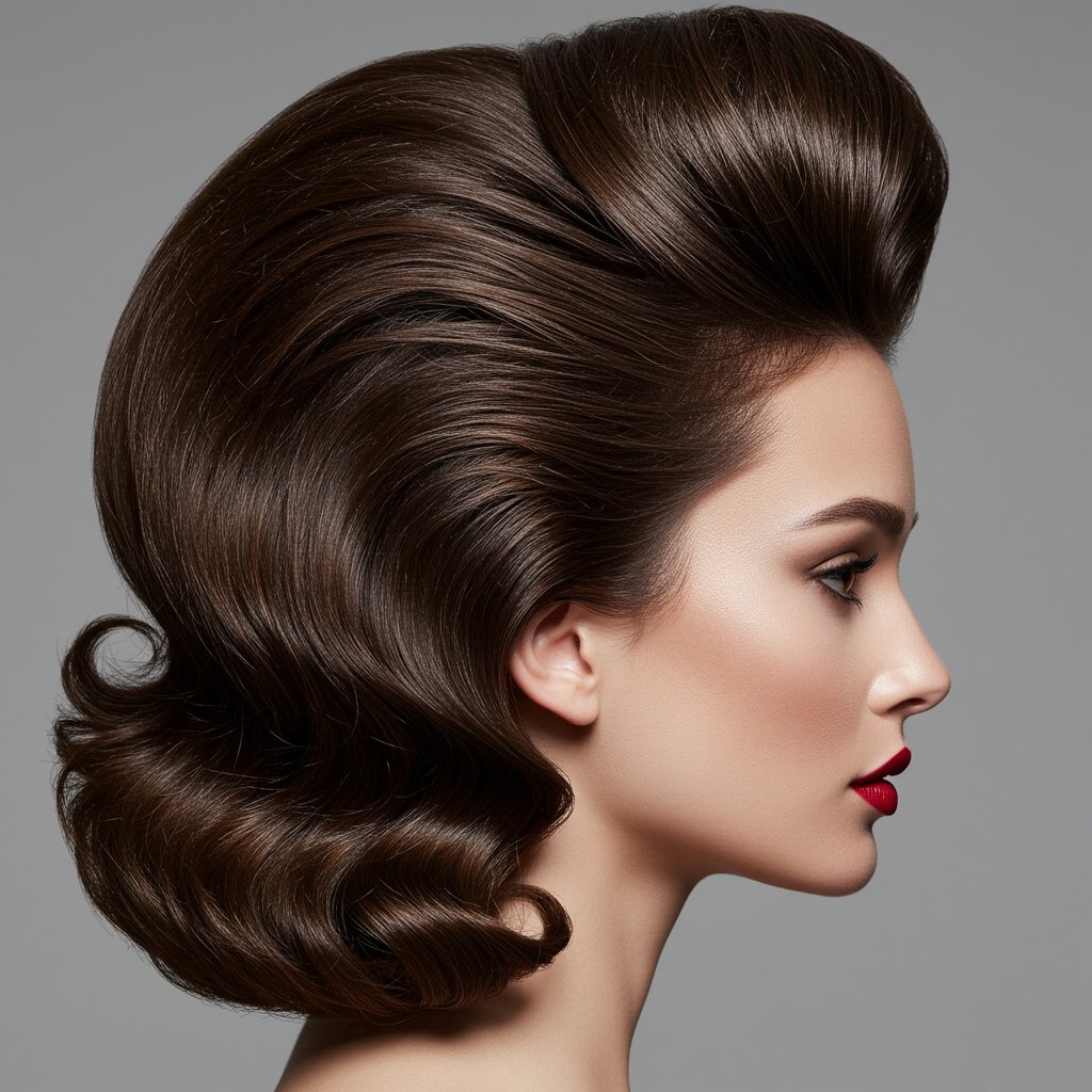 Classic Half Up With Voluminous Bouffant