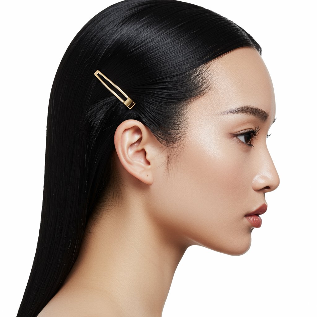 Sleek Straight Half Up Style