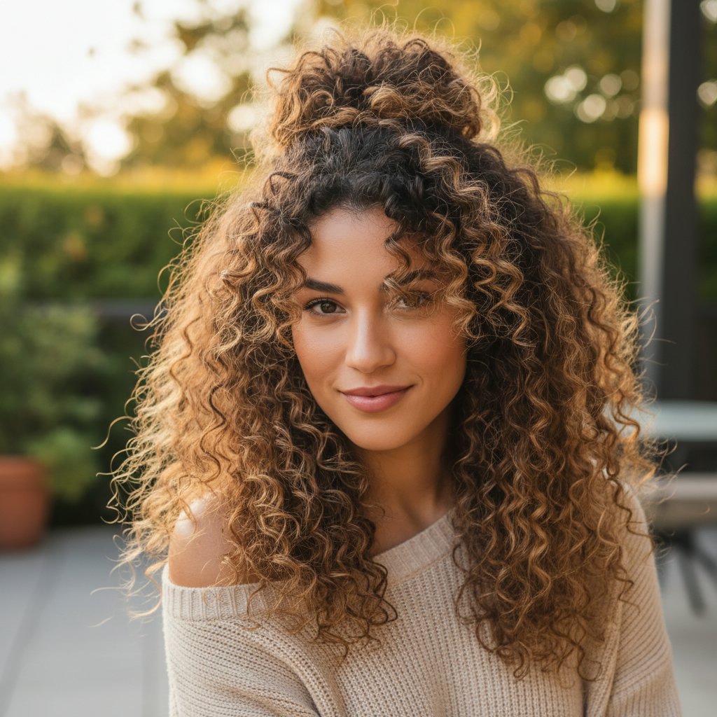 Half Up Half Down with Curls