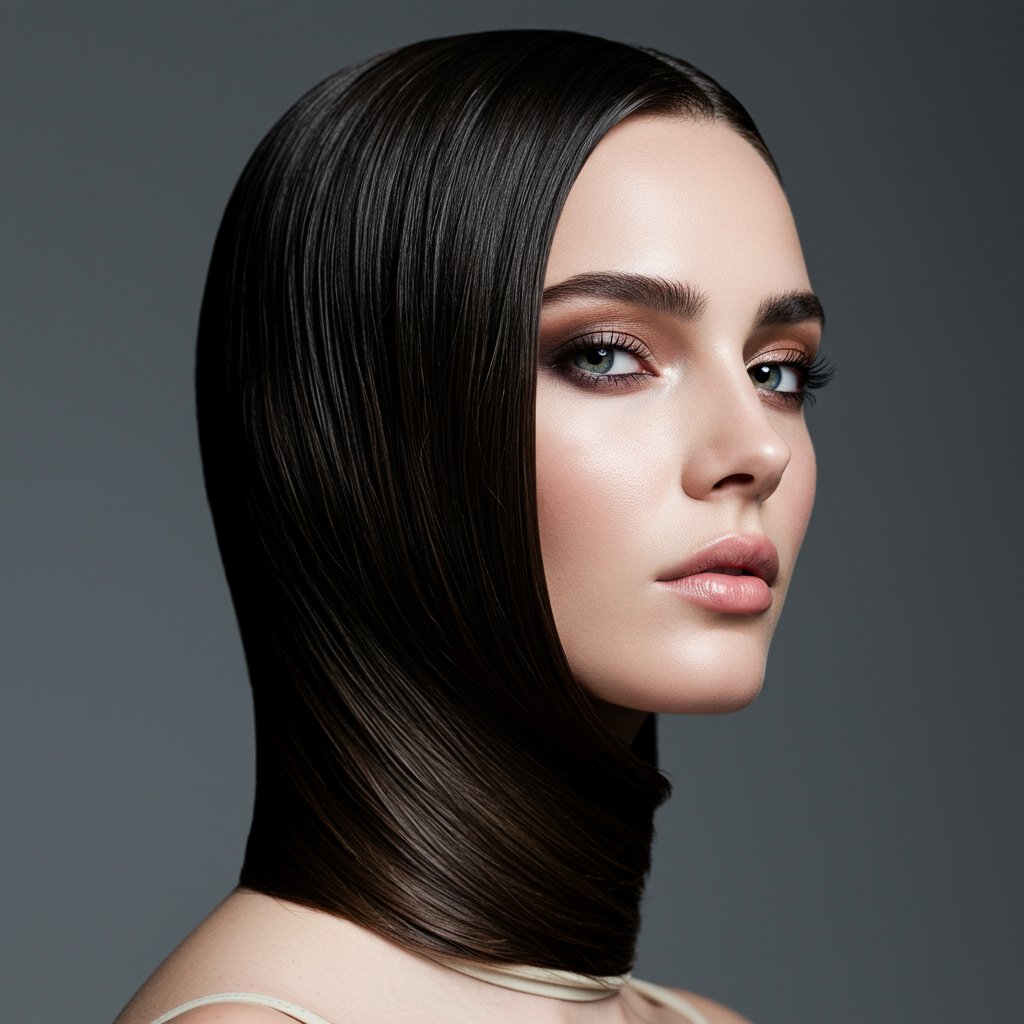Fashion-Model-With-Slicked-Back-Half-Up-Style