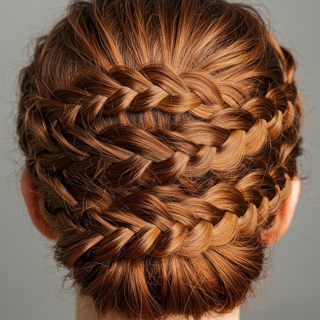 Detailed Shot Of Braided Half Up Hairstyle