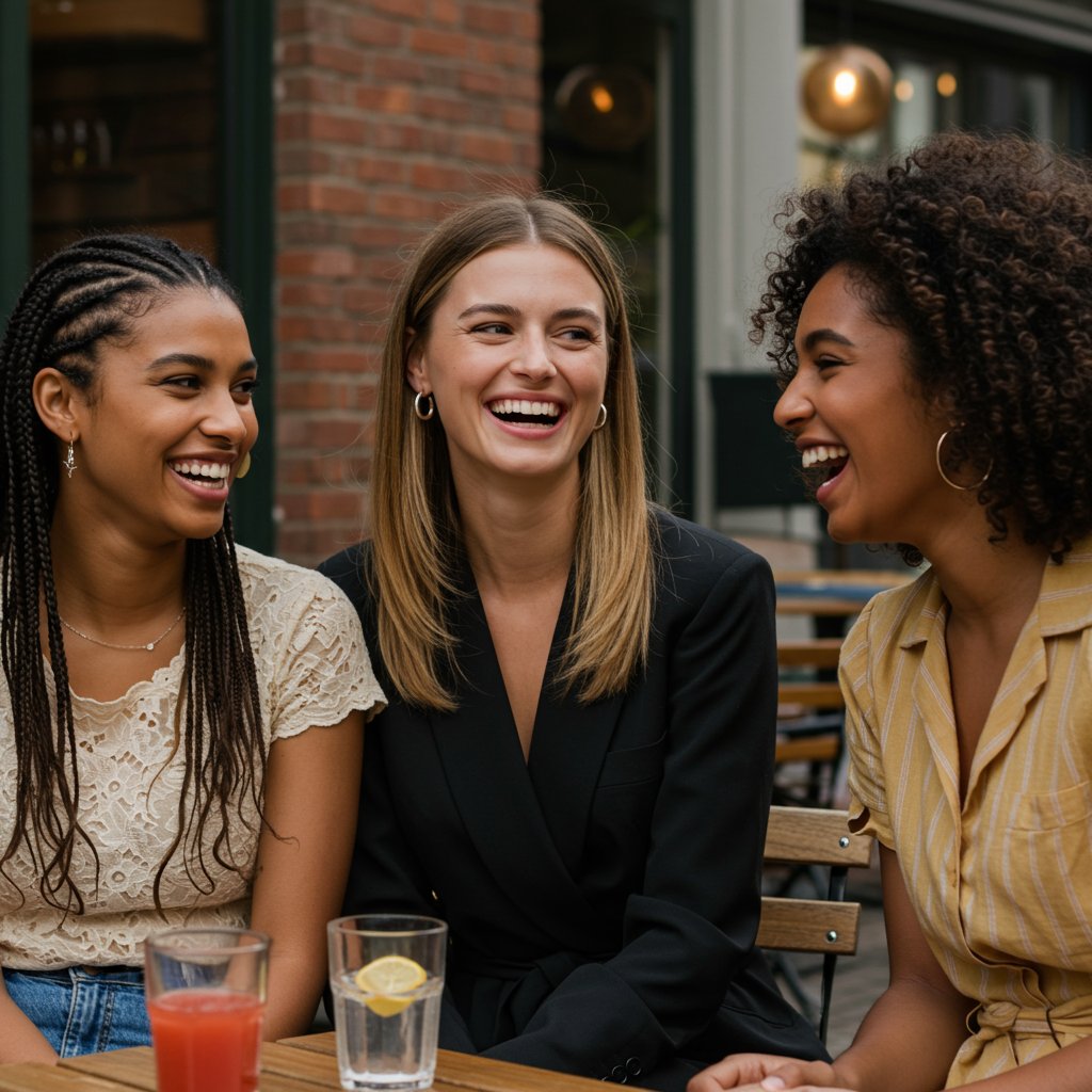 Diverse Group Of Women With Half Up Hairstyles