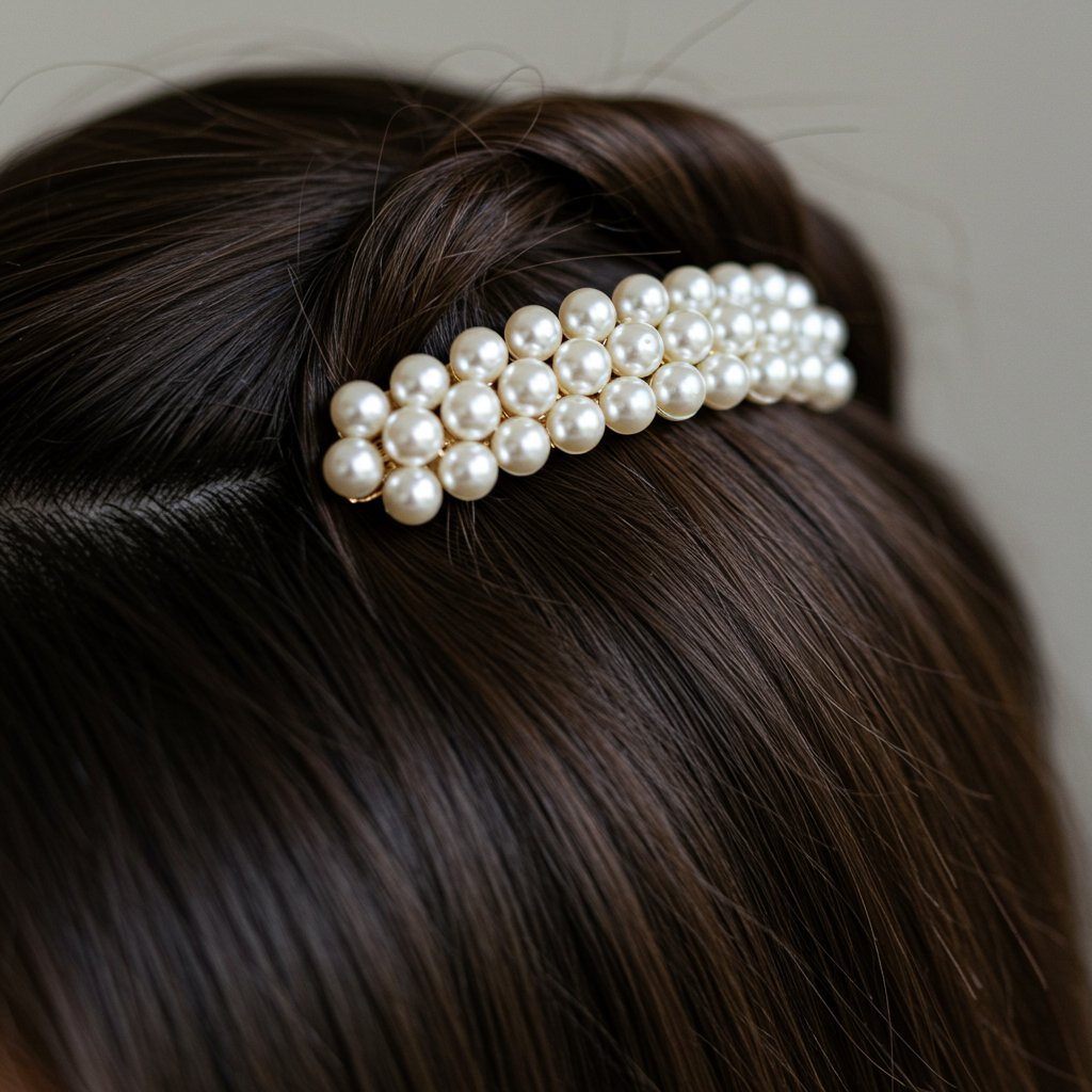 Pearl-Barrette-In-Sleek-Half-Up-Hairstyle