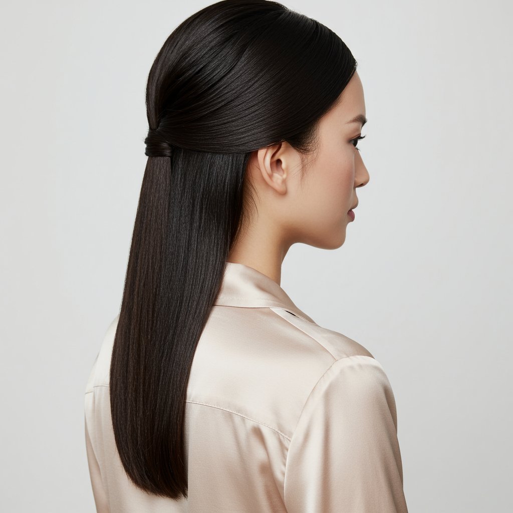 Brunette-With-Classic-Smooth-Half-Updo