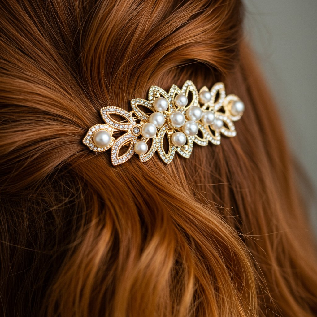 Close-Up-Of-Pearl-Barrette-In-Half-Up-Style