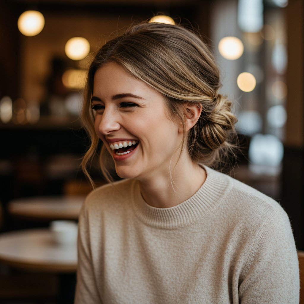 Woman With Twisted Crown Hairstyle