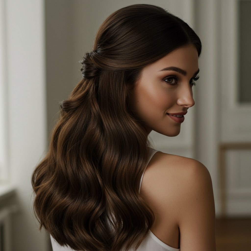 Classic Half Up Half Down Effortless Elegance