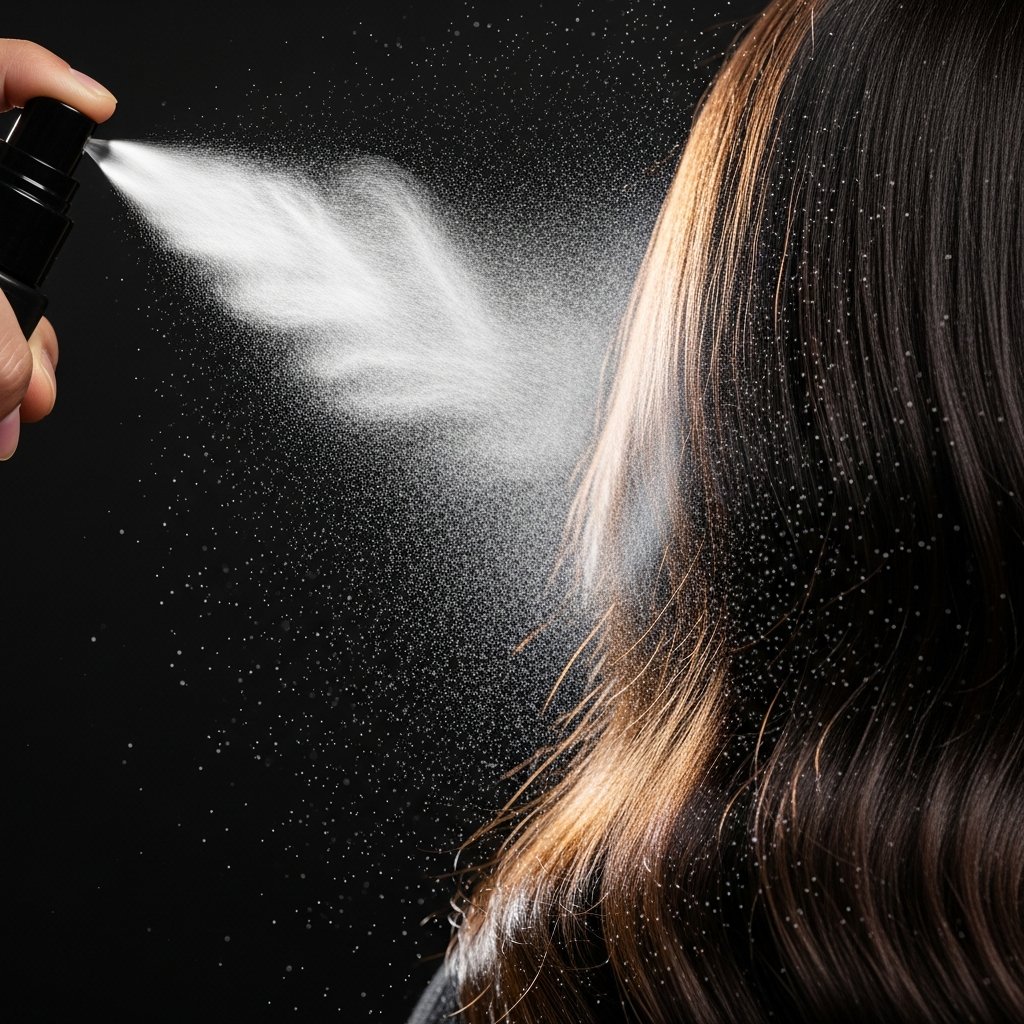 Heat Protectant Spray Action