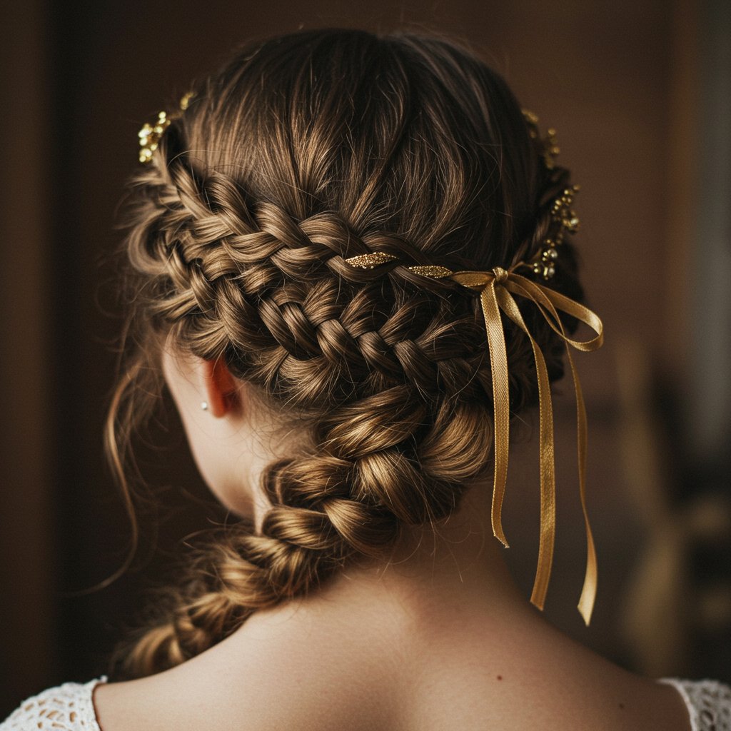 Close Up Of Crown Braid Updo