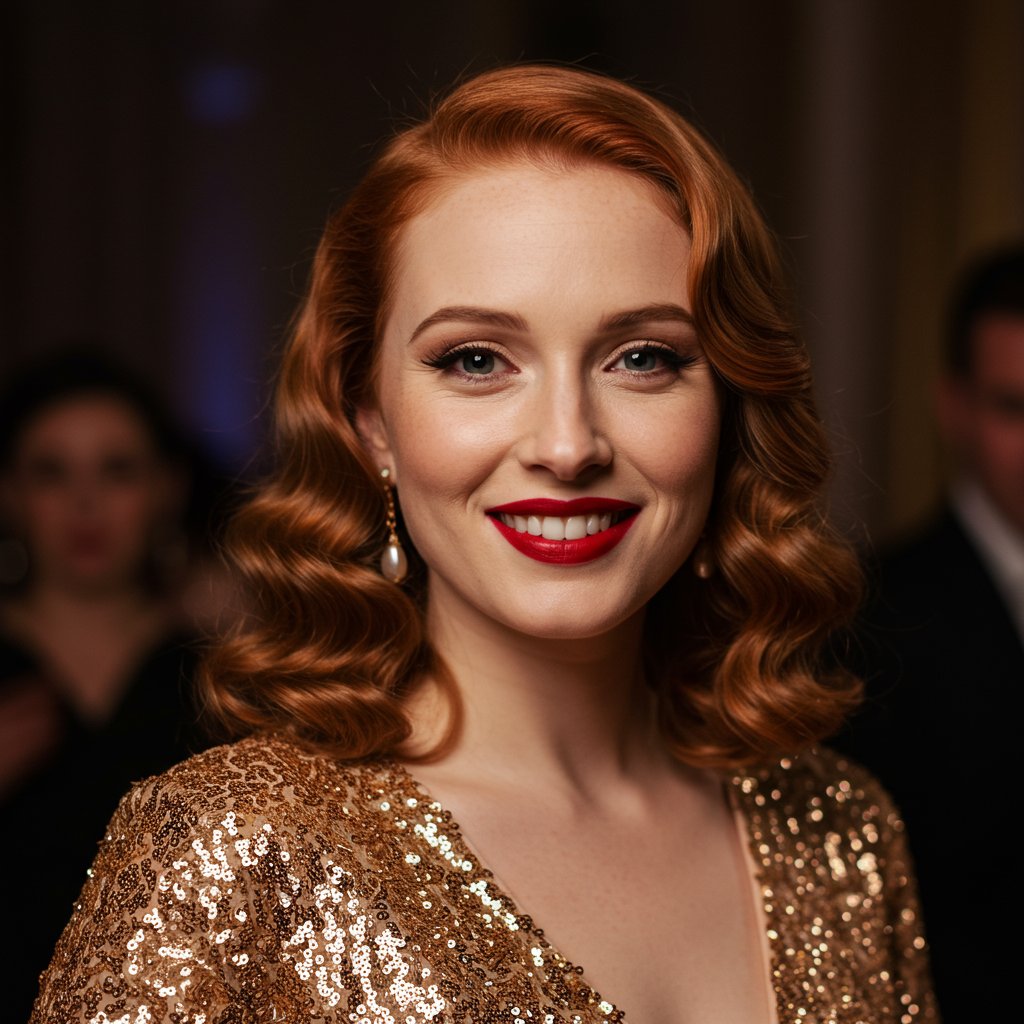 Model With Old Hollywood Waves