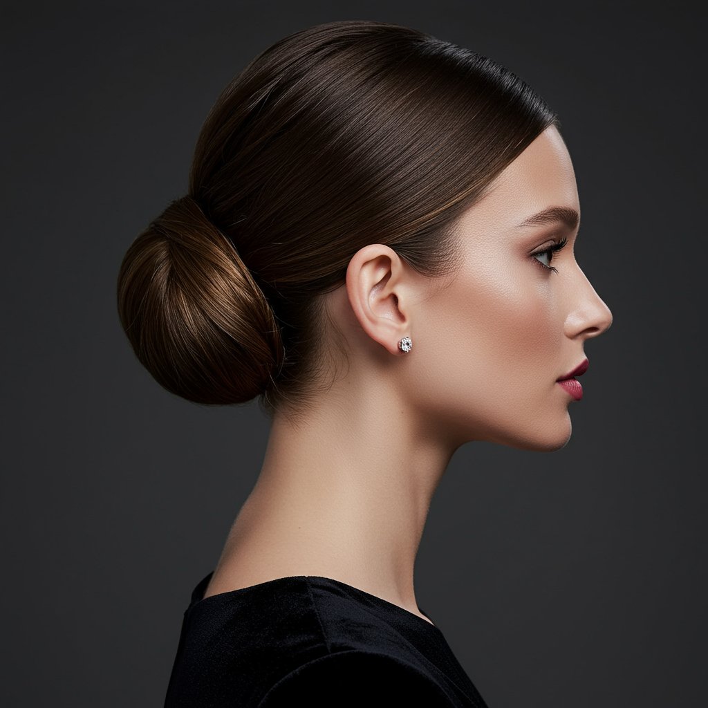Woman With Elegant Chignon Updo