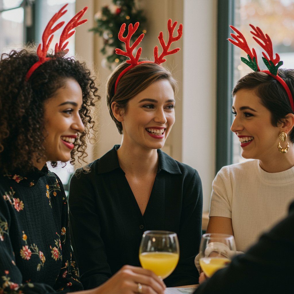 Diverse Group Of Women With Festive Hairstyles