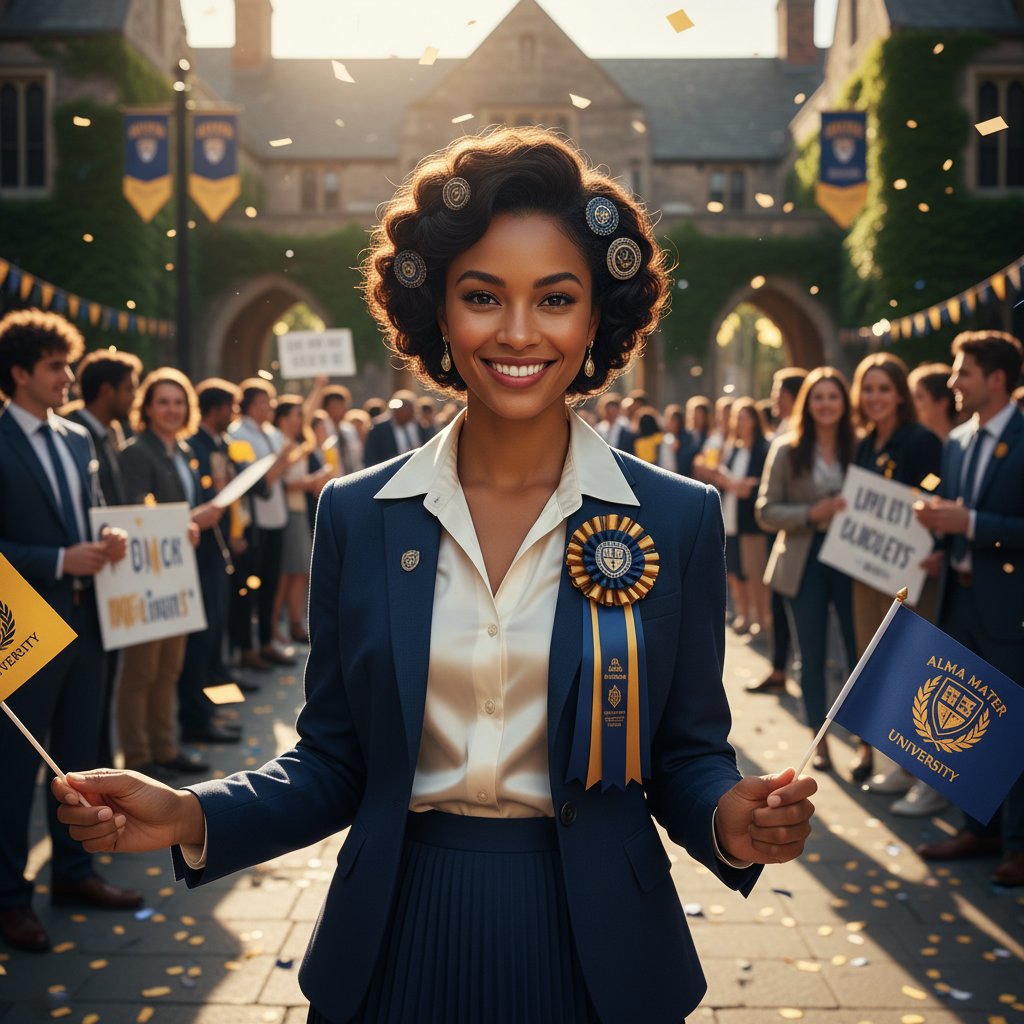 The Regal Updo with School Pins